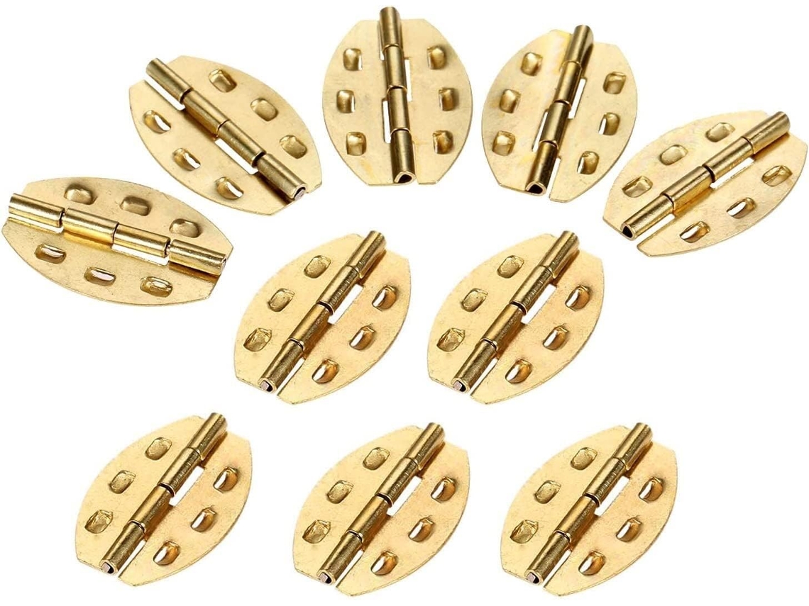 Dobradiças Pequenas Para Caixas De Madeira, 10 Peças, Dobradiça Oval Dourada Para Porta De Caixa Joias, Presente