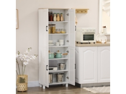 Armário de cozinha com 4 portas, prateleiras ajustáveis, anti-tombo, 60x30x170,5cm, branco S/MARCA