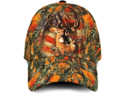 Boné Snapback Unissex, Trucker Vintage Hip Hop Ajustável, de Caça Ao Pôr do Sol com Chifres Secos Laranja,