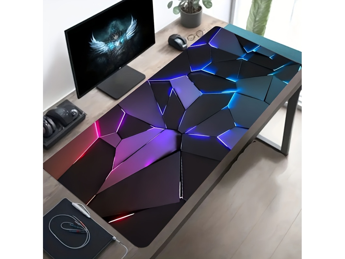 Mousepad Gamer Com Ilusão 3d, Antiderrapante, Em Borracha, Para Teclado E Mesa, 30x80x0,3cm Brilvibera