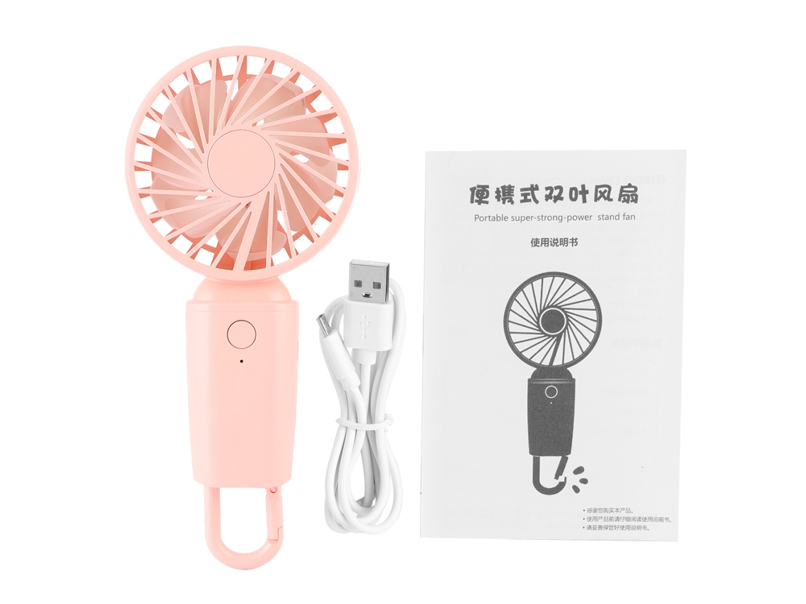 Ventilador Portátil Mini Usb Recarregável Rosa para Crianças