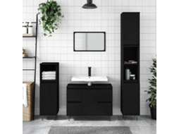 Vidaxl Armário De Casa De Banho 80x33x60 Cm Derivados De Madeira Preto