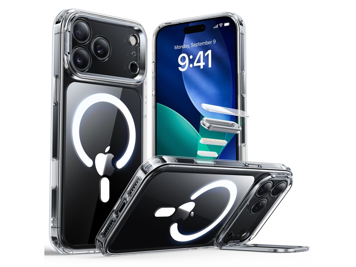 Capa Transparente Esr Para Iphone 17 Pro Com Magsafe Classic E Suporte.