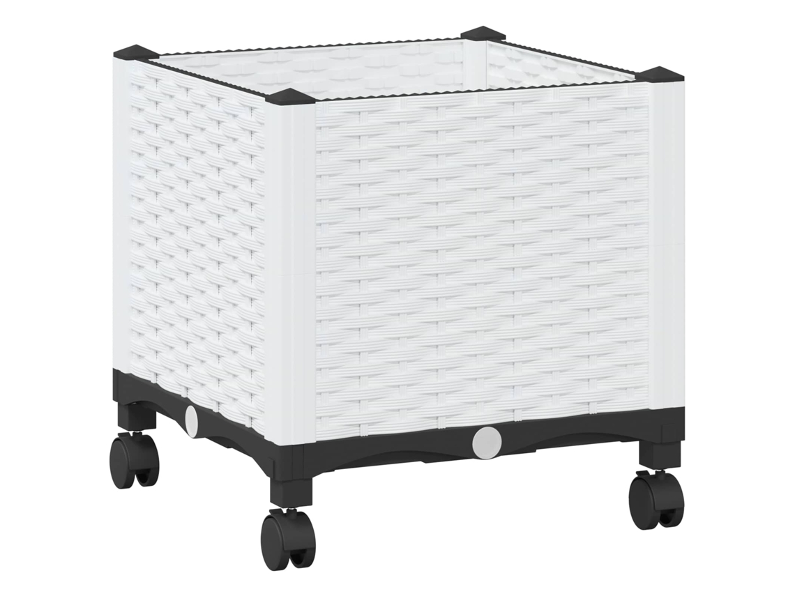 Conjunto 1 Vaso De Jardim Vidaxl Branco Polipropileno (40 X 40 X 48 Cm)