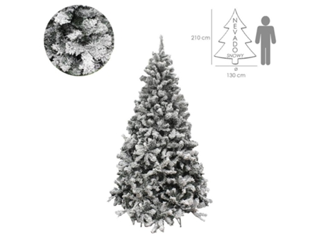 Arbol de navidad nevado 210 cm. 1106 ramas. hojas de pvc con nieve artifical