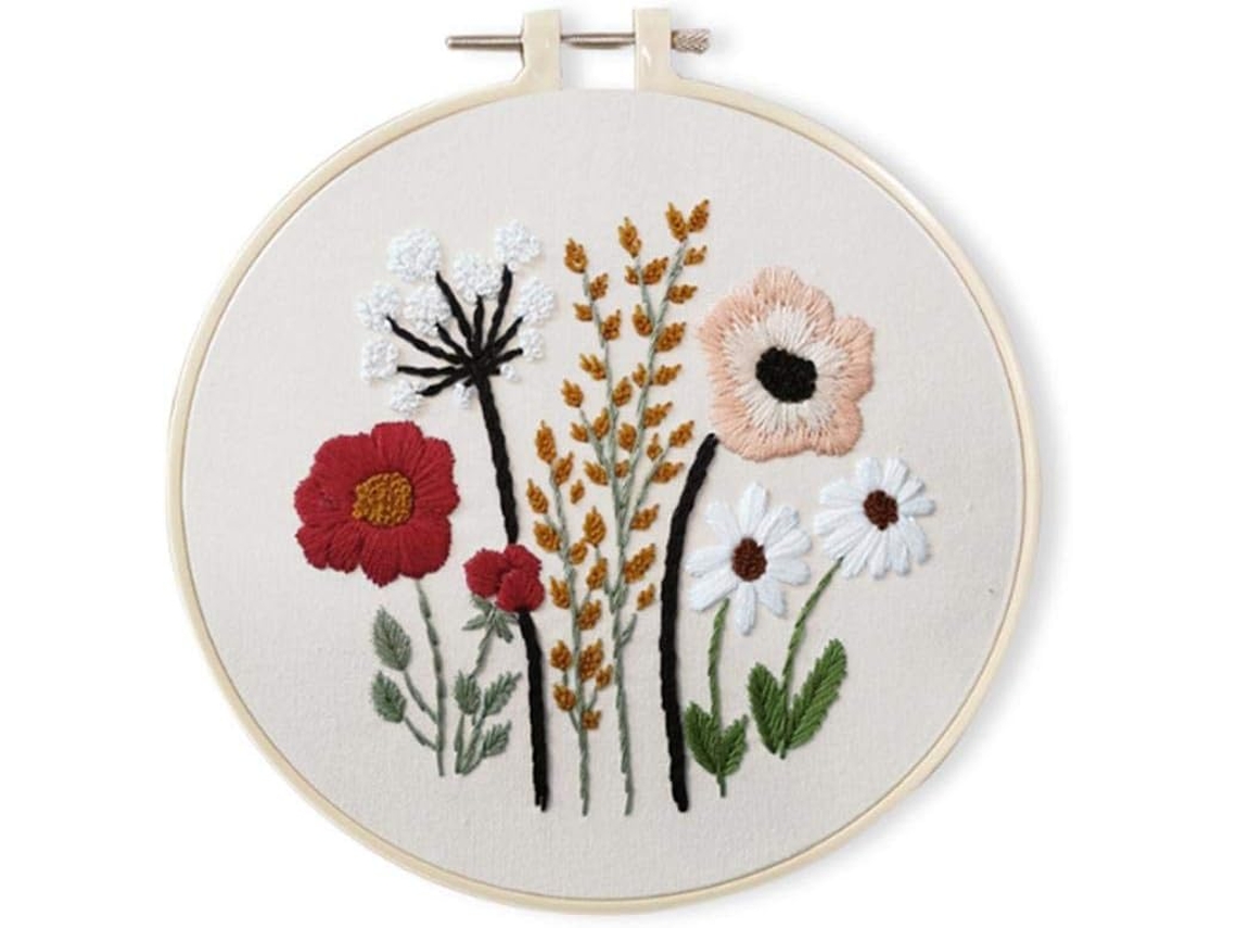 Kits De Bordado Com Padrão De Flores Faça Você Mesmo, Bordado Circular, Ponto Cruz S301gks Slowmoose
