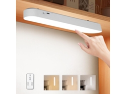 Luminária magnética para armário, semi-recarregável, LED, com controle remoto.