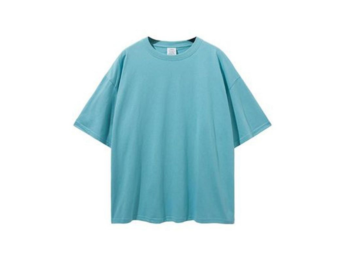 Camiseta De Algodão De Alta Qualidade Leve Confortável Slim Fit Para Verão E Uso Casual Verde Médio