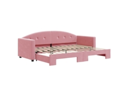 Sofá-cama com gavetão VIDAXL Cor-de-rosa Veludo (80x200 cm)