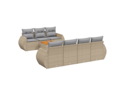 Garden Sofa Set, Garden Sofa Sets Vidaxl Bege Rattan / Vime (n/a)