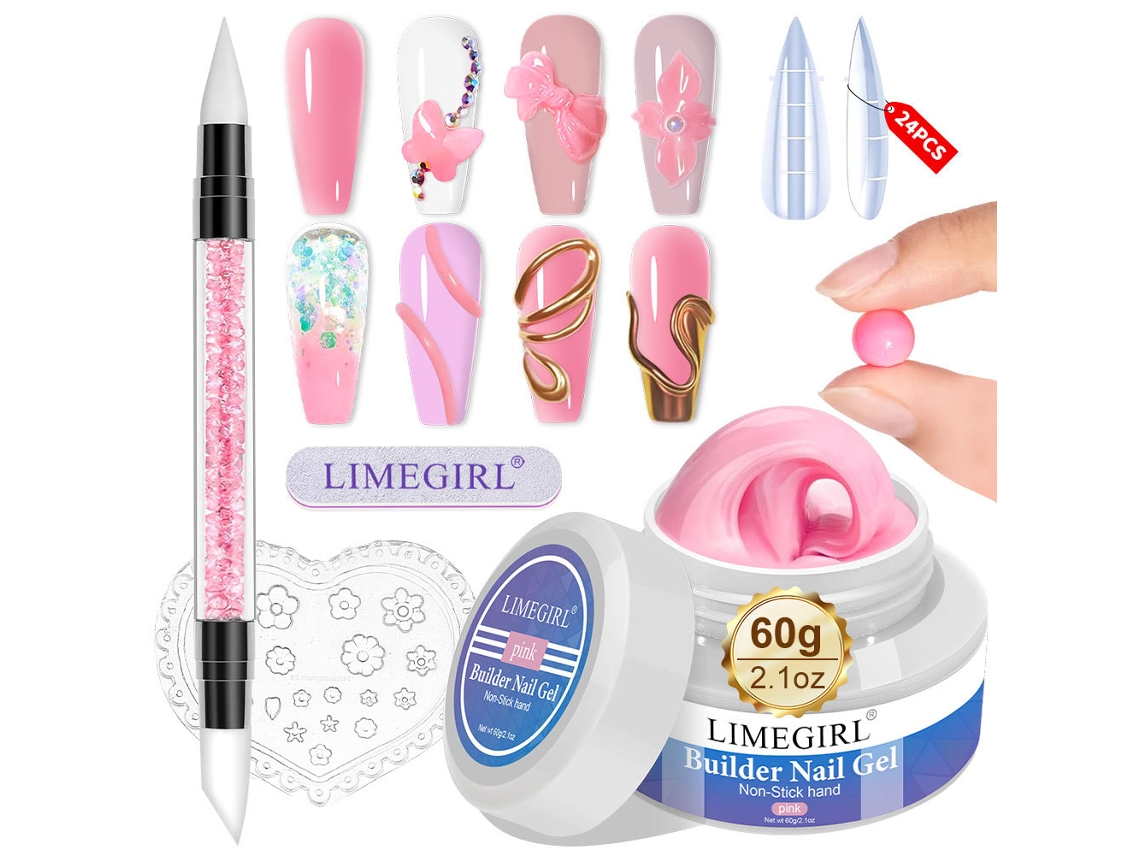 Novo Kit De Gel Para Unhas De Extensão Não Pegajoso, Para Esculpir E Modelar Unhas Sólidas.rosa