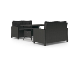Dining Set, Dining Sets Vidaxl Preto Rattan / Vime (n/a)