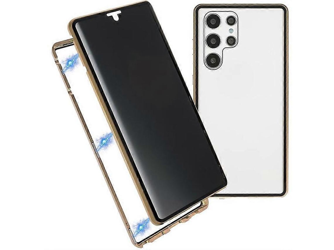 Capa De Celular Dupla Face Magnética Antiespionagem De Vidro Temperado Para Samsung Galaxy S22 Ultra 5g