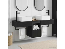 Vidaxl Conjunto De Armários Para Banheiro 3 Unid. Preto