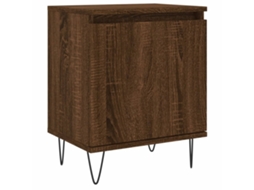 Bedside Cabinet, Bedside Cabinets Vidaxl Marrom Madeira Processada (n/a)