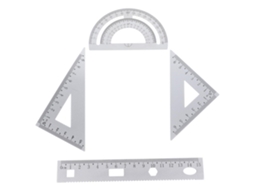 Conjunto de réguas metálicas Portáteis em alumínio, escala triangular para mesa e escola, conjunto de geometria