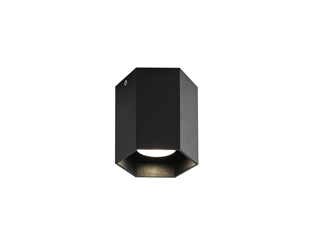 Nettlife Spots Gu10 Plafon Preto Spots De Design Hexagonal Máx. 40 W Para Corredor De Sala De Estar - Sem Lâmpada