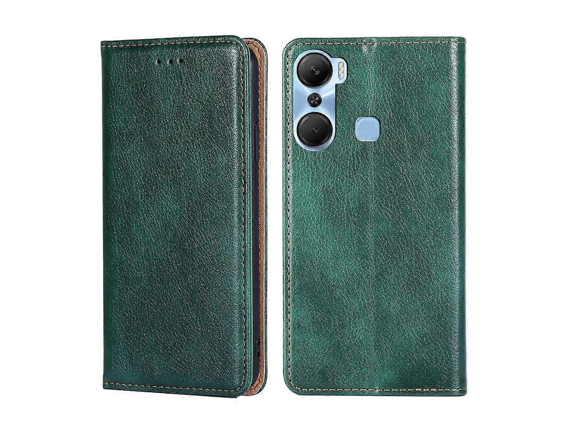Capa De Celular Em Couro Magnético Com Acabamento Brilhante E Cor Sólida Para Infinix Hot 12 Pro