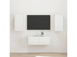 Vidaxl Conjunto De Móvel De Tv 2 Pcs Branco Brilhante