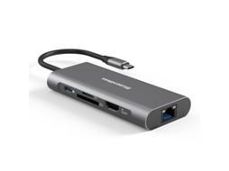 Yizhood 8 em 1 4k Usb C Hdmi Docking Station Suporte Rj45 Lan para Tv Box Macbook Air Dell Laptop Cinza