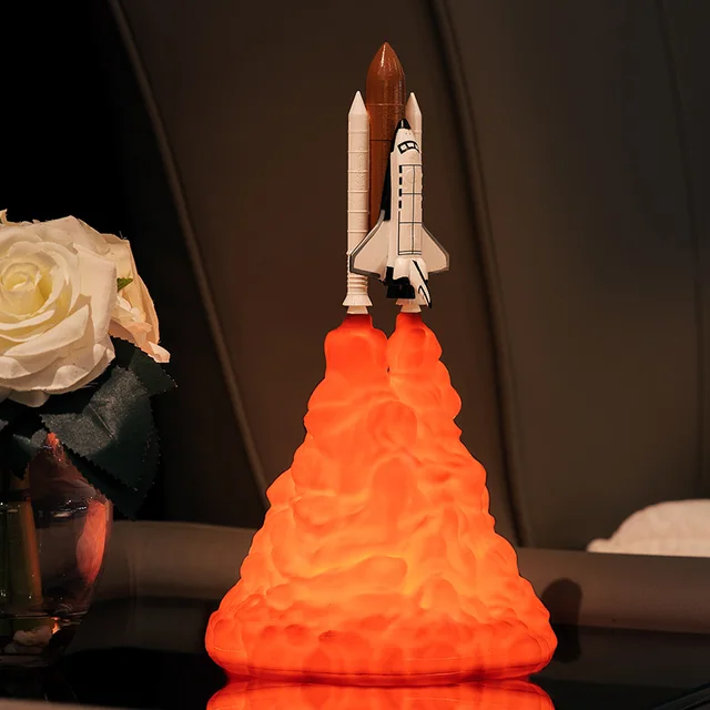 Luminária Noturna de Ônibus Espacial Impressa em 3d e Recarregável Via Usb BRILVIBERA