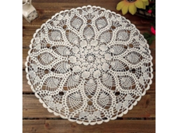 Lurelia Toalha De Mesa Redonda Algodão Renda Crochê Diâmetro 60 Cm Vintage Feito À Mão