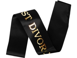 Kit de 5 Faixas para Festa de Divórcio Inoomp com Alça de Ombro, em Cetim Preto e Dourado, Material Confortável, CHABERLU