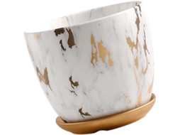 Vaso De Cerâmica Marmorizada Para Suculentas E Cactos, Floreira Decorativa Para Interiores, Design C