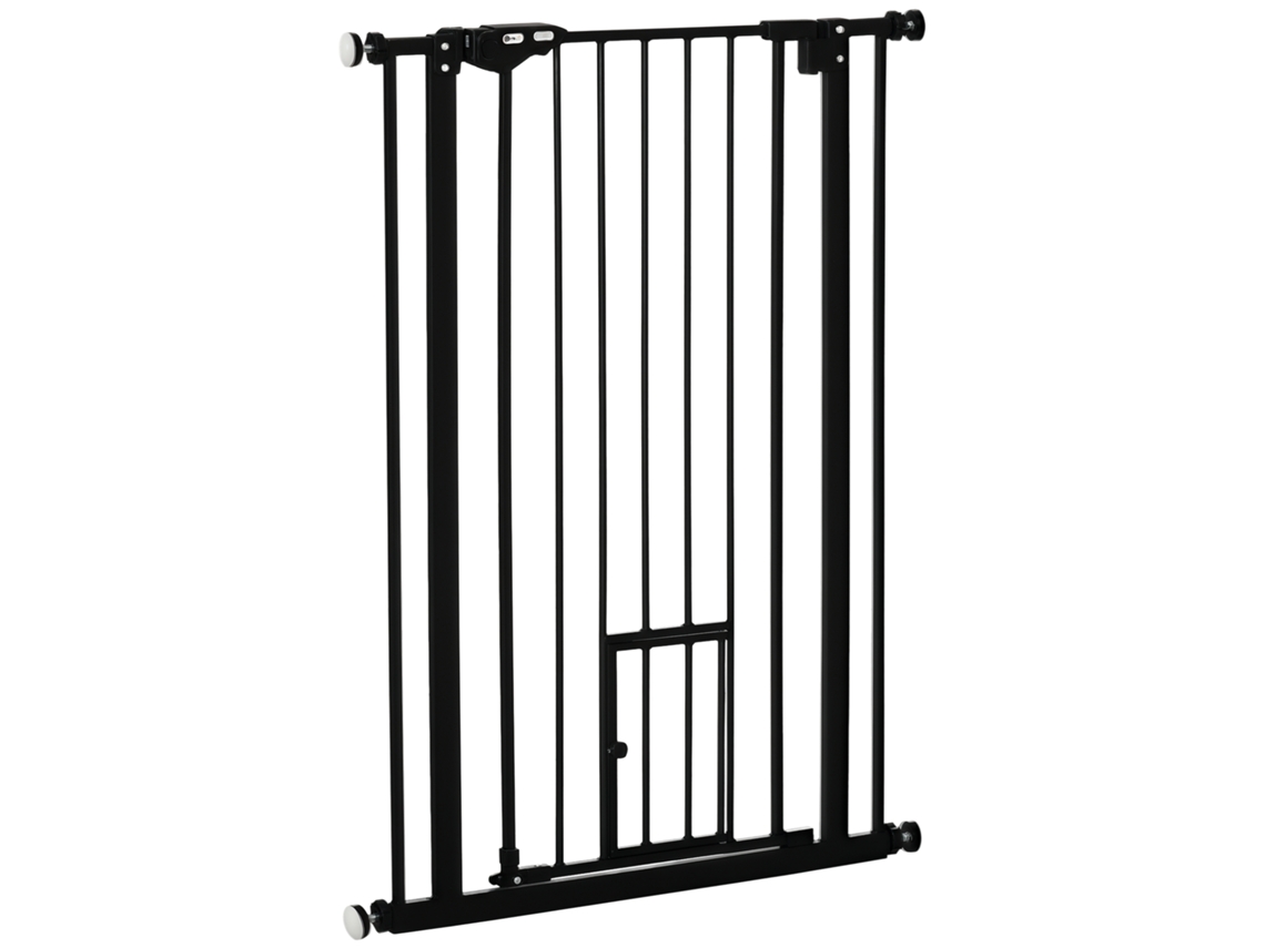 Jaula dobrável para cães, com 2 portas, bandeja removível, 90x57,5x62cm