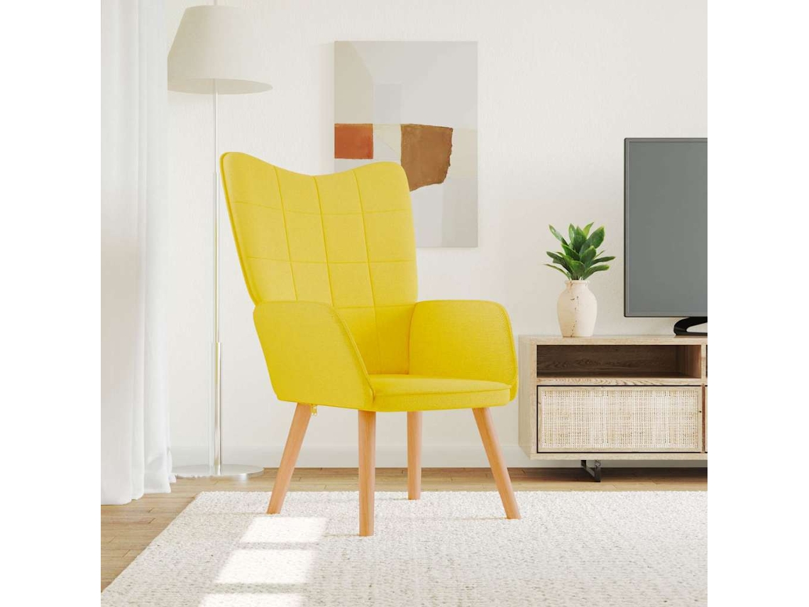 Vidaxl Poltrona De Descanso Tecido Amarelo Mostarda