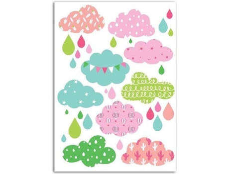 Têxtil Fusível MADEMOISELLE TOGA Nuvens Menina (15 x 21 cm)