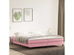 Vidaxl Cama Com Molas Sem Colchão 200x220 Cm Veludo Rosa