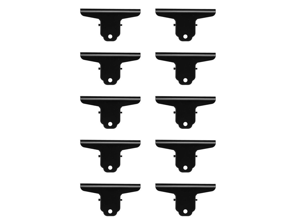 10 Peças de Clips de Dobradiças Grandes de Metal para Organizar Papéis e Documentos Preto