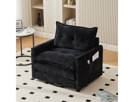 Poltrona giratória 360° com apoio de braço, sofá individual de estilo moderno com almofadas Panshiyuan (92 x 74 x 67 cm)