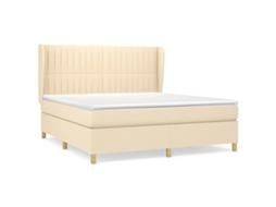 Box Spring Bed, Box Spring Beds Vidaxl Creme Tecido (160 X 200 Cm)