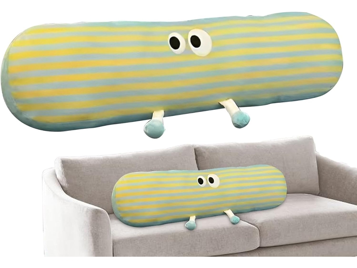 Travesseiro Completo, Decorativo Comprido para Cama, Fofo Listrado e Aconchegante Adultos, 90 Cm 35, CHABERLU