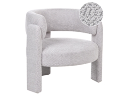 Poltrona Beliani Burea De Chenille Cinzento Claro 80x70x75