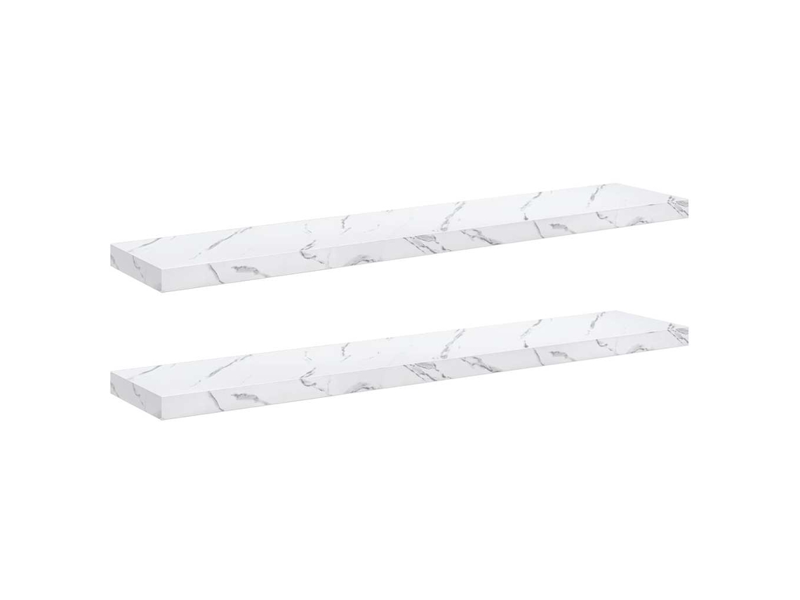 Conjunto de 2 Prateleiras de Parede em Mármore Branco MAISON EXCLUSIVE (120x23,5x4 cm)