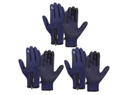 3 Pares de Luvas de Inverno Táteis, Impermeáveis, Anti vento e Antiderrapantes. para Esqui, Corrida e Caminhadas, Unissexo.