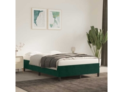 Vidaxl Estrutura de Cama Sem Colchão 120x200 Cm Veludo Verde escuro
