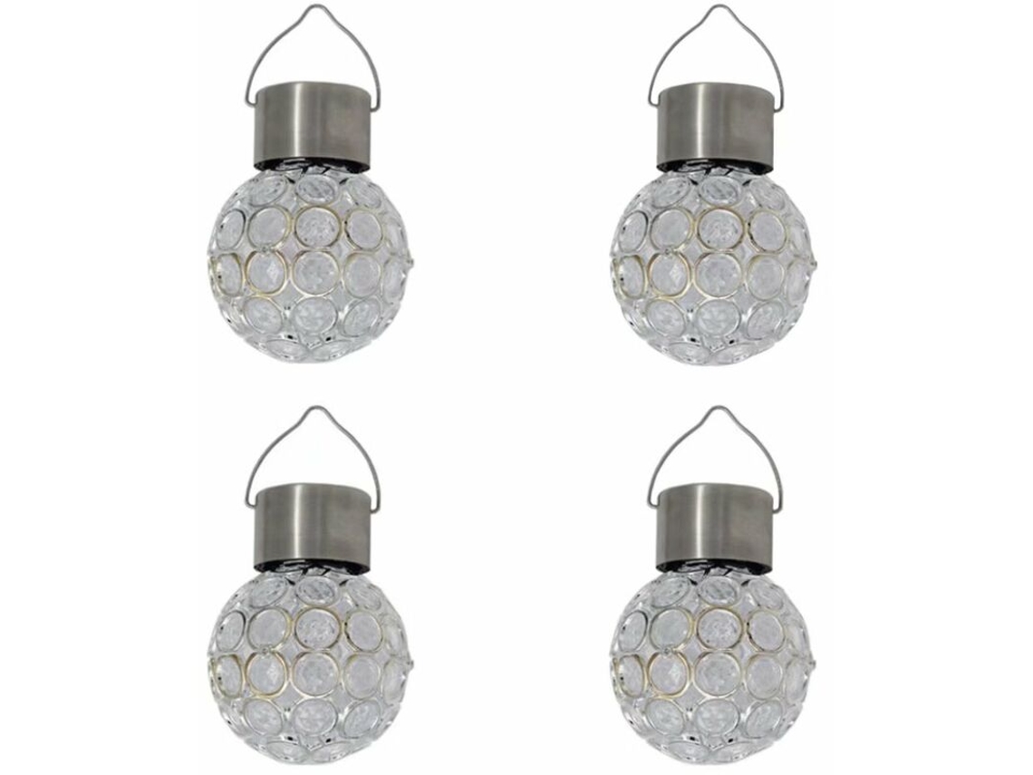 Conjunto de 4 Luminárias Solares de Jardim Suspensas para Exterior, Luz Branca AQUAFORGE