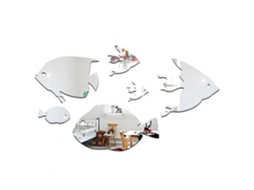 Adesivos Parede Cardume Peixes Decorativos Prata B