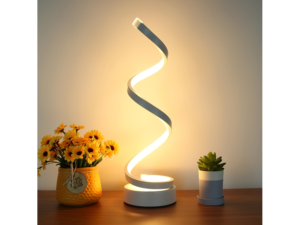 Luminária De Mesa Led, Acabamento Branco, Intensidade Regulável, Usb-c, Para Cabeceira, Escritório, Sala Ou Ambiente Decorativo