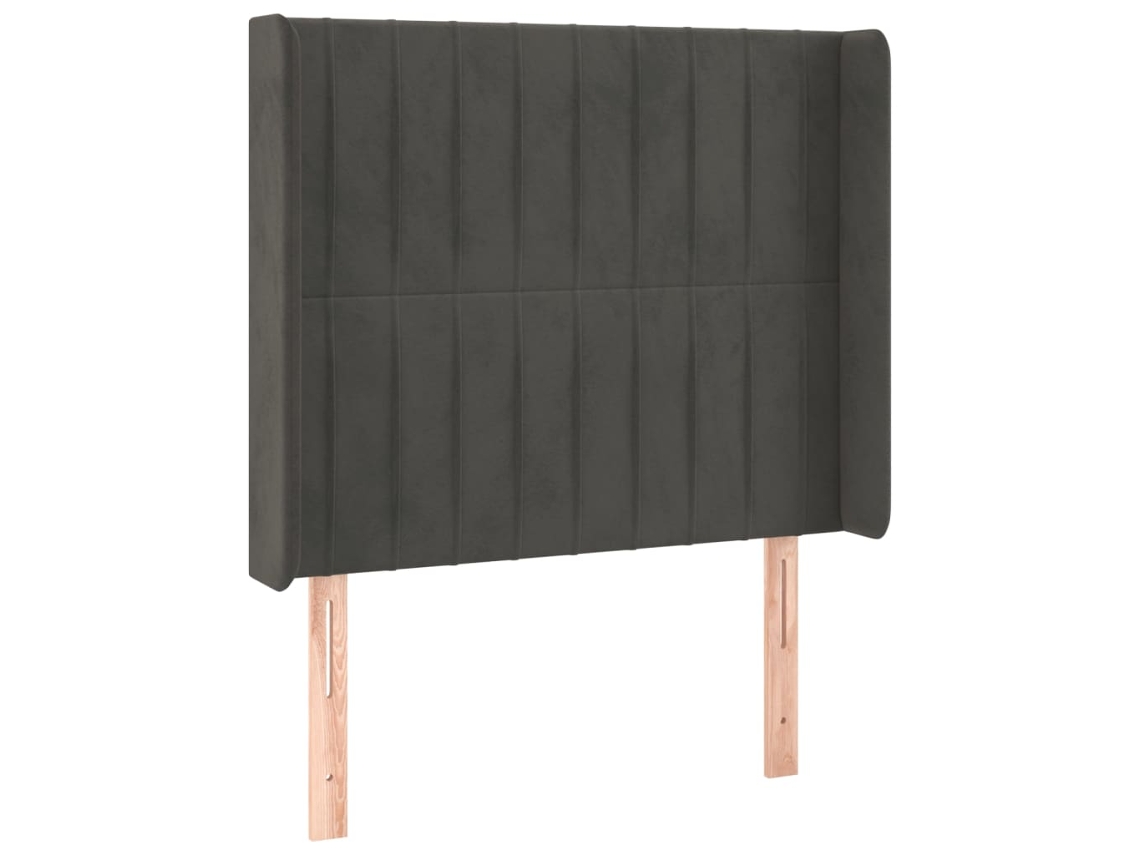 Cabeceira com Abas Veludo Cinzento Escuro MAISON EXCLUSIVE (103x16x118 cm)