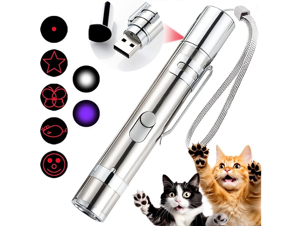 Elysve Cabo Rede Brinquedos Cat Interativo 7 Em 1 Função Pointer, Com Utilização Prática, Acabamento Resistente E Aplicação Versátil