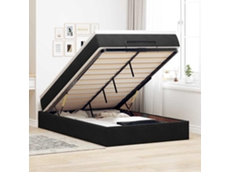 Vidaxl Estrutura De Cama Otomana Com Colchão 120x200 Cm Veludo Preto