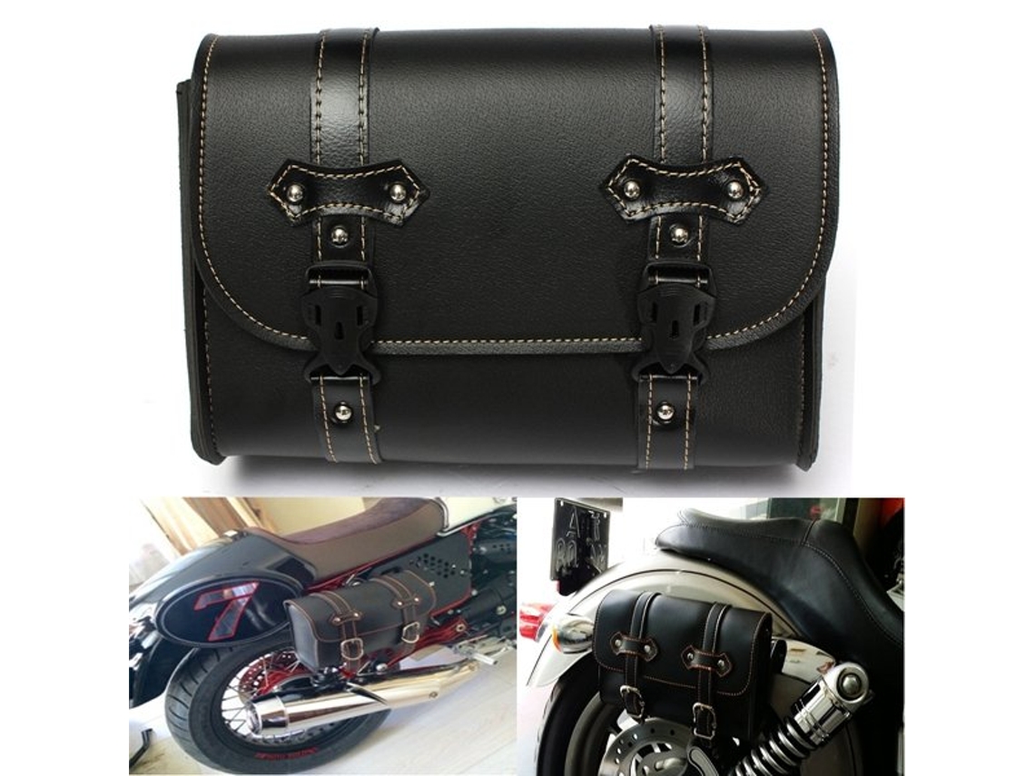 Bolsa Em Pele para Motocicleta Selim, Bolsa de Ferramentas, Preta