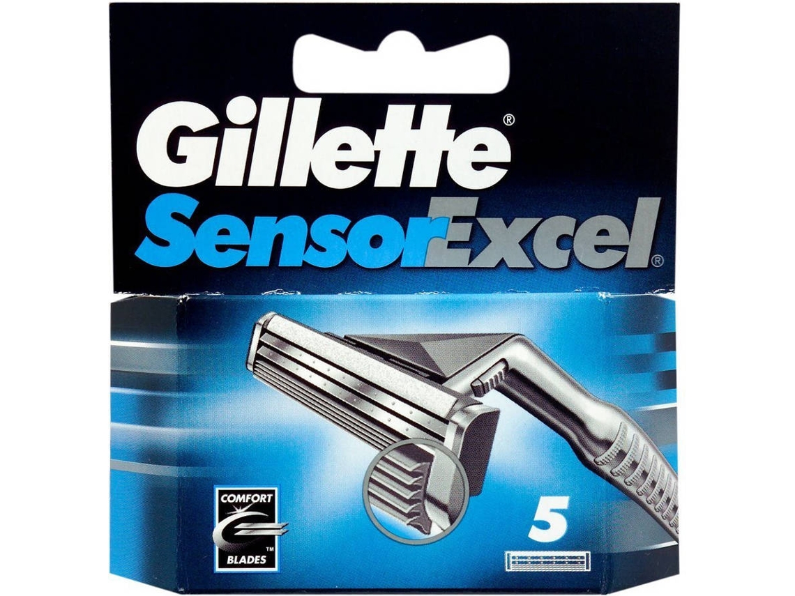 Recargas Lâminas de Afeitar GILLETTE Sensor Excel Razor 5 Unidades