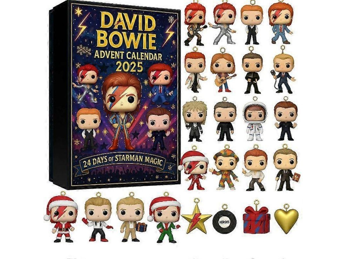 calendário de Advento de Natal 2025 Decoração Acrílica Estilo Completo David Bowie