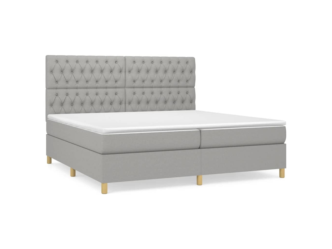 Box Spring Bed, Box Spring Beds Vidaxl Cinzeto Tecido (200 X 200 Cm)